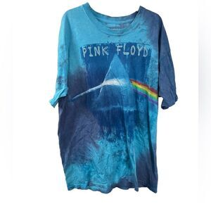 Liquid Blue Men's Pink‎ Floyd Organic Cotton Blue Tie Dye T-Shirt- Size Large